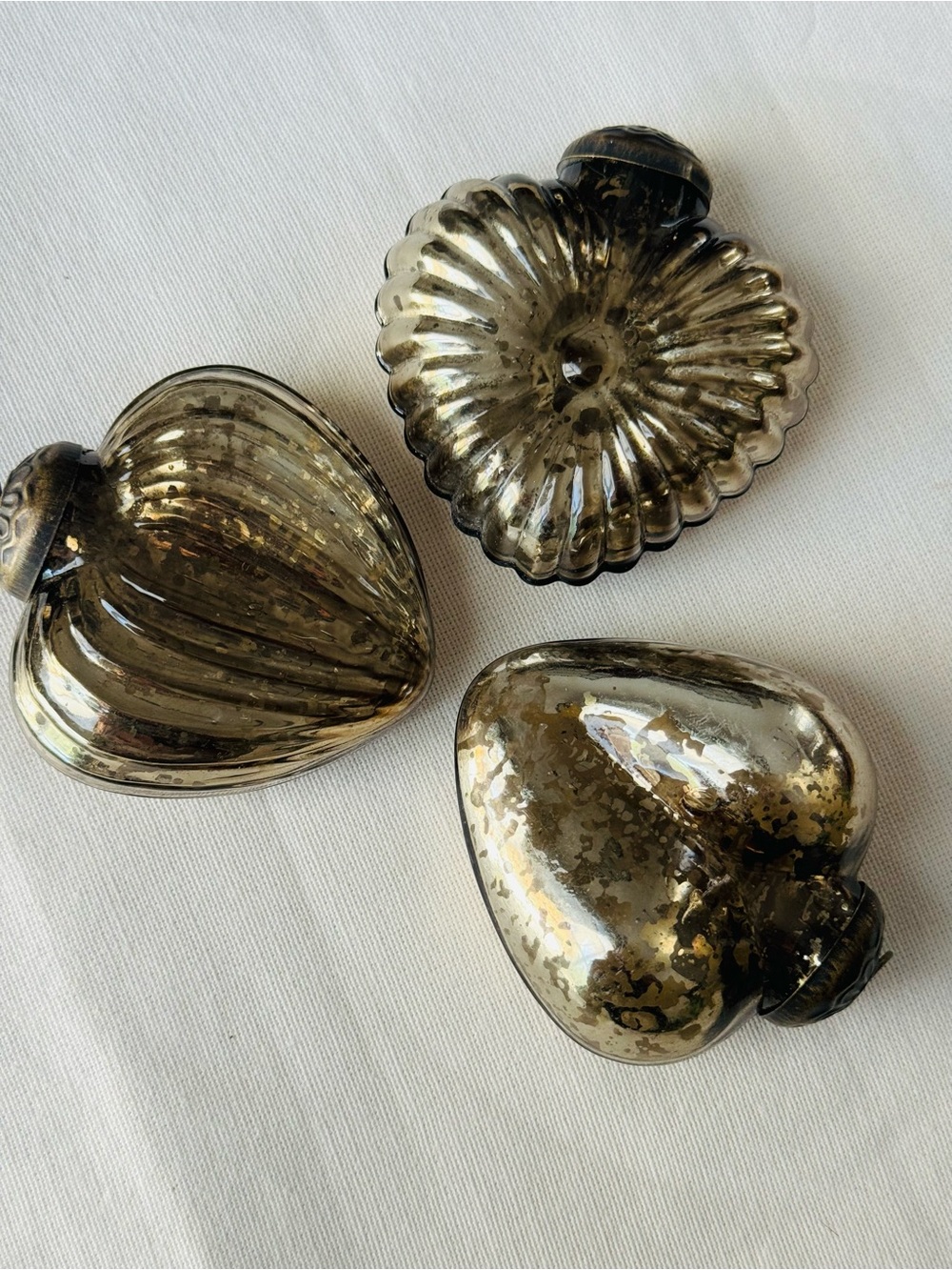 Set off 3 / Vintage s mercury  glass Christmas Ornament